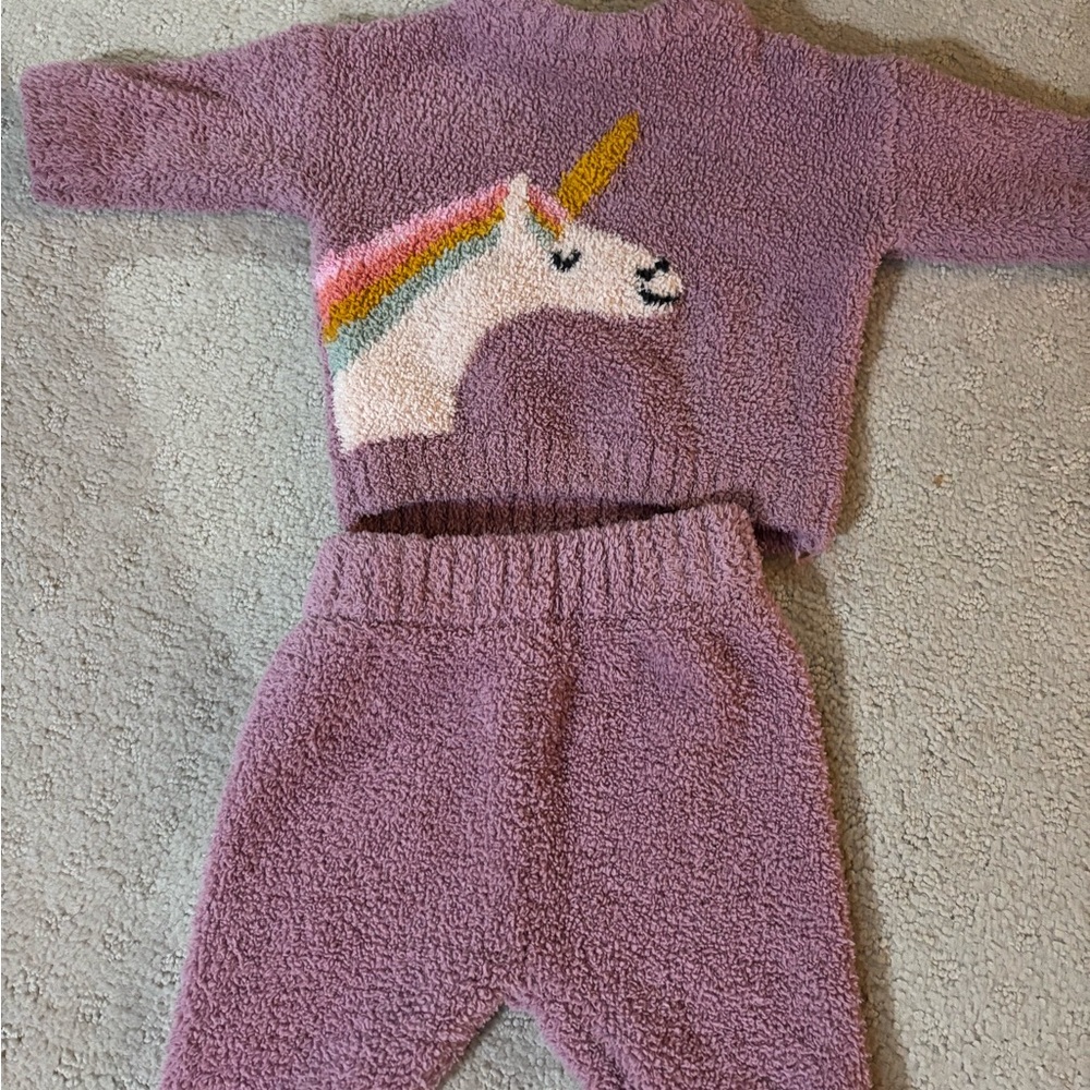 Hanna Andersson Purple Unicorn Kids Matching Set